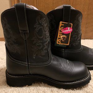 Ariat Women's Round Toe Original Fatbaby Boots Black Leather size 11